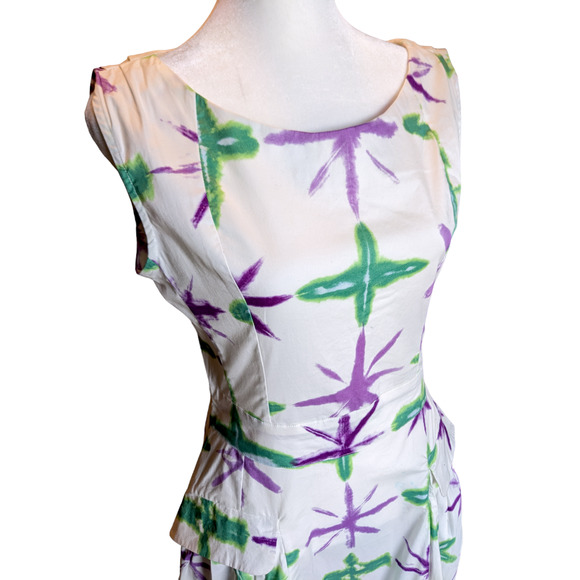 Samantha Sung NWT Snow Flake Tie Dye Devon Dress Small - Picture 2 of 8